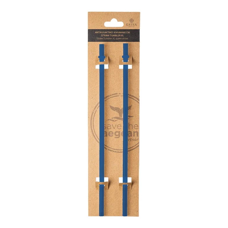 Ανταλλακτικά Καλαμάκια (Σετ 2τμχ) Estia Tumbler XL 900ml 900ml Denim Blue 01-32364