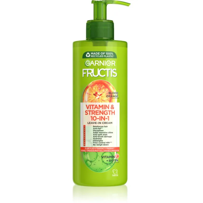Garnier Fructis Vitamin & Strength φροντίδα χωρίς ξέβγαλμα για την ενίσχυση μαλλιών 400 ml