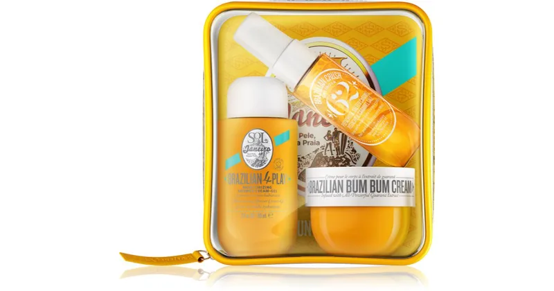 Sol de Janeiro Brazilian Bum Bum Jet Set Travel Kit Firming and Smoothing Cream for Buttocks and Hips 50ml + Cream Shower Gel 90ml + Scented Body and