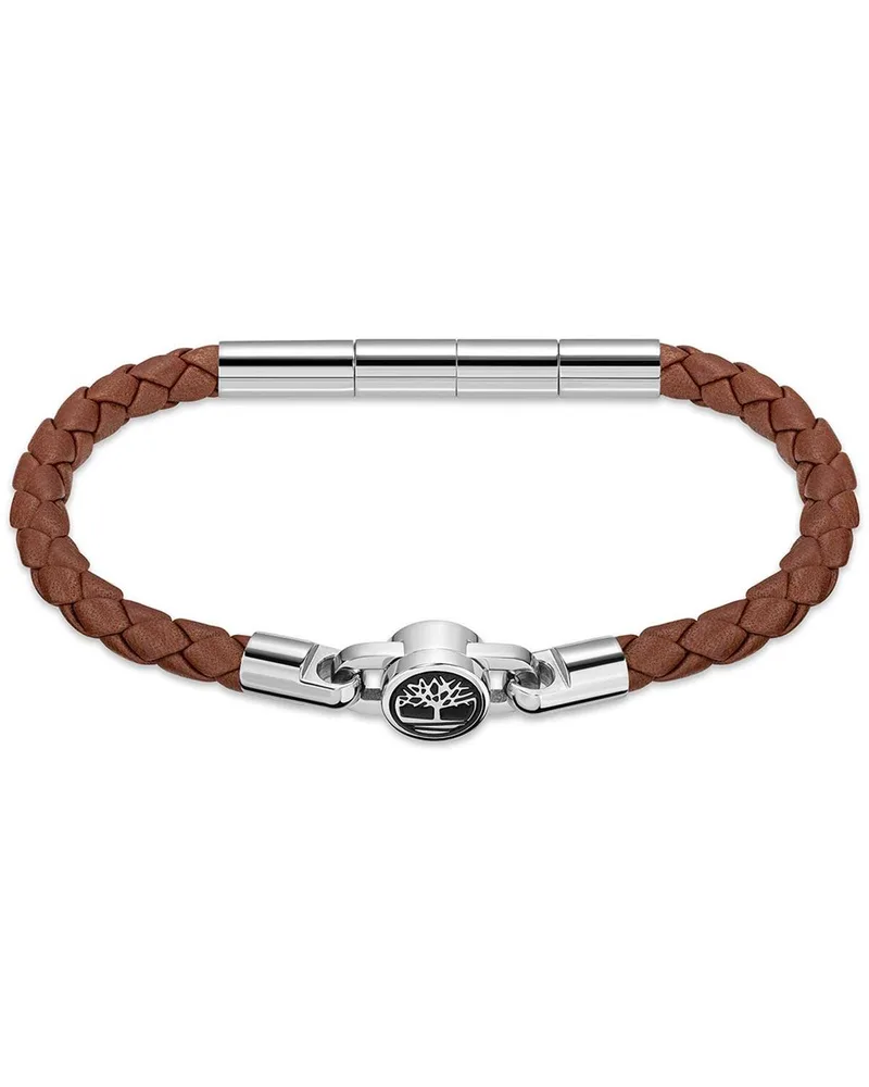 TIMBERLAND Βραχιόλι από ανοξείδωτο ατσάλι & δέρμα Brown TDAGB0002001