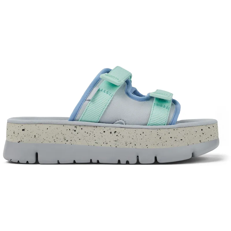CAMPER Oruga Up - Πέδιλα Για Γυναικεία - Γκρι,Μπλε, Μέγεθος 42, Cotton fabric
