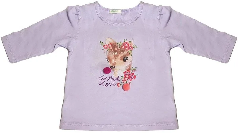 ΜΠΛΟΥΖΑ ΜΑΚΡΥΜΑΝΙΚΗ BENETTON 3 FOLK BABY G ΛΙΛΑ (68 CM)-(6-9 ΜΗΝΩΝ)