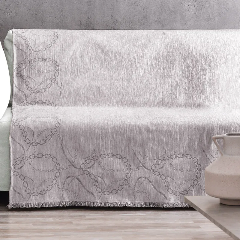 Ριχτάρι Διθέσιου Καναπέ 180x250 Makis Tselios Cadena Silver Cotton 180x250
