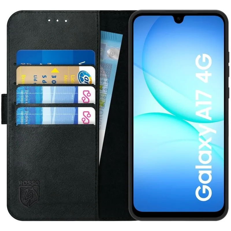 Θήκη Samsung Galaxy A17 Κόκκινο Deluxe Δερμάτινο Πορτοφόλι - Black (8719246494215)