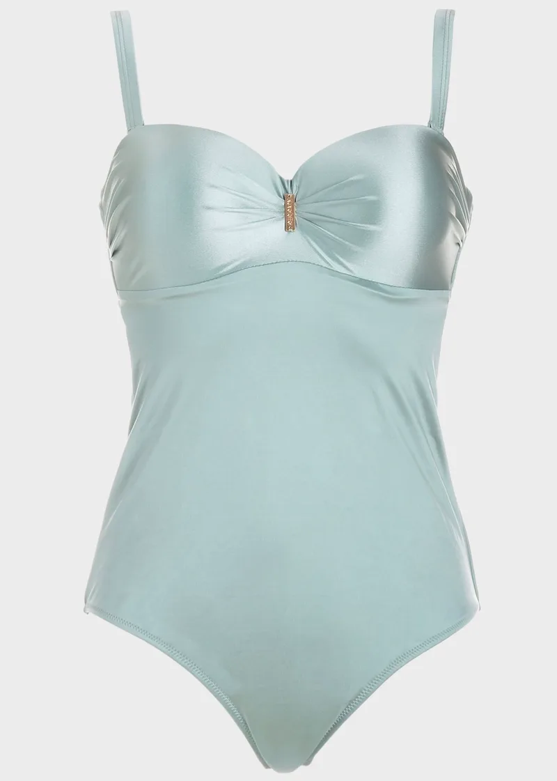 Ολόσωμο μαγιο μεταλιζέ strapless. Καλύπτει C-D Cup ΜΕΝΤΑ