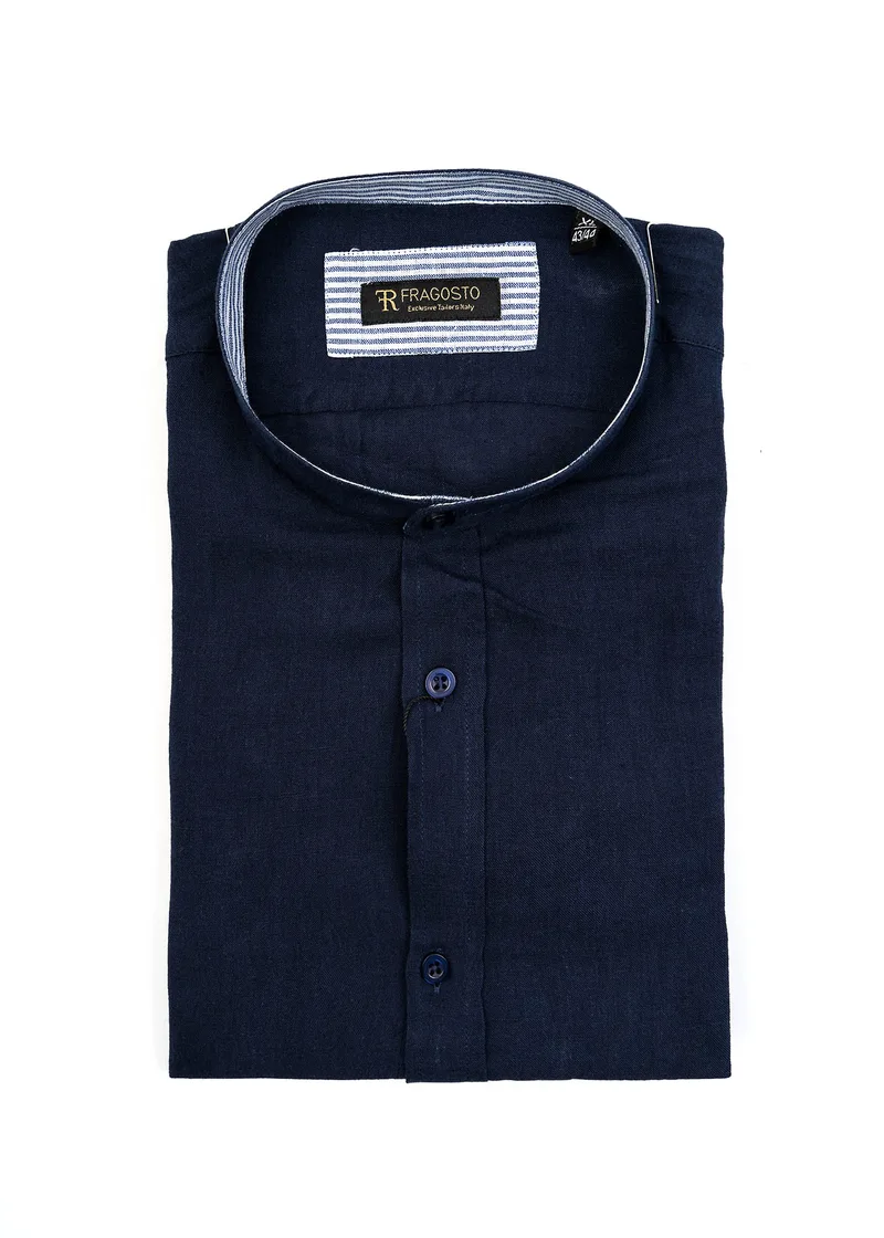 Fragosto Λινό Πουκάμισο της σειράς Exclusive - SS21SSM01 004 Navy