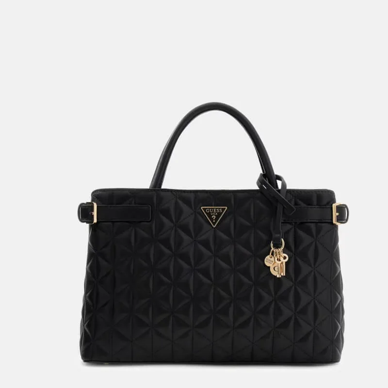GUESS PAISLEIGH GIRLFRIEND SATCHEL ΤΣΑΝΤΑ ΓΥΝΑΙΚΕΙΟ HWQG9883060 BLACK