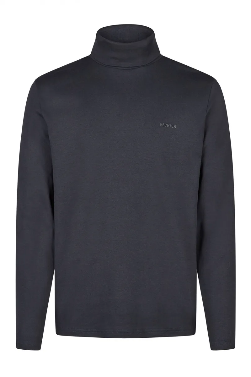 HECHTER T-SHIRT JERSEY ROLLNECK LOGO ΜΠΛΕ