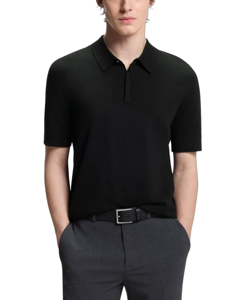 Ανδρικό San Peter Πλεκτό Polo Μαύρο HUGO 50536672-001