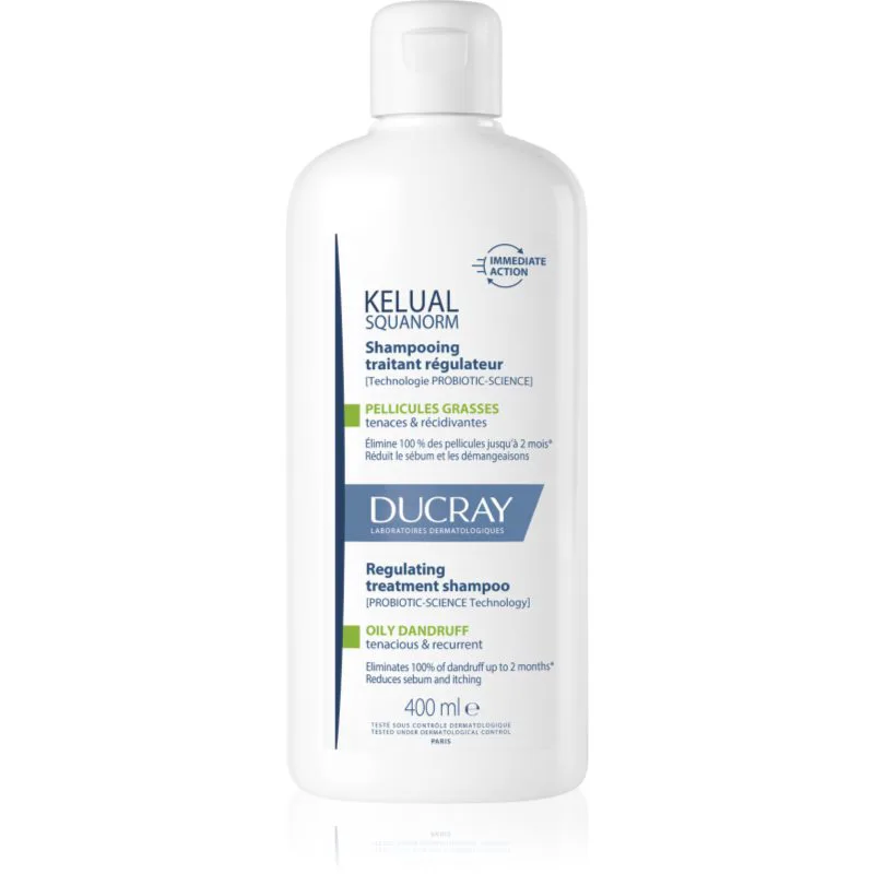 Ducray Kelual Squanorm Regulating Treatment Shampoo Oily Dandruff σαμπουάν για την αντιμετώπιση της λιπαρής πιτυρίδας 400 ml