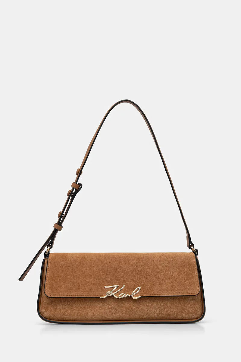 Karl Lagerfeld baguette γυναικεία δέρμα σουέτ K/SIGNATURE