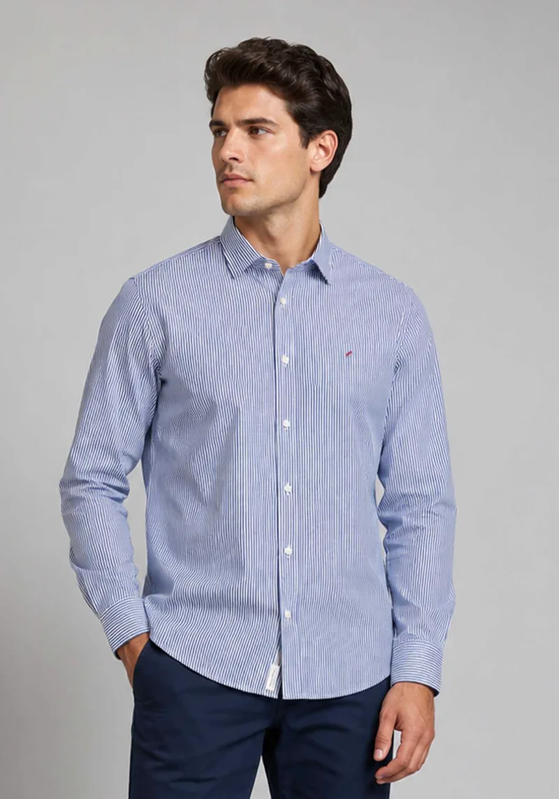 Daniel Hechter Πουκάμισο Stripe - 60500 181621 650 Blue White