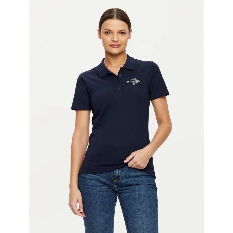 Tommy Hilfiger Polo WW0WW43930 Σκούρο μπλε Slim Fit