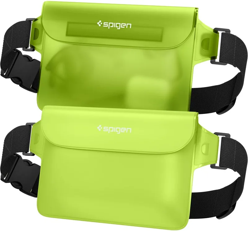 Spigen A620 Aqua Shield Waterproof Pouch Bag - Universal Αδιάβροχη Τσάντα Μέσης - IPX8 - 20 x 12 cm - Cactus Green - 2 Τεμάχια (AMP06023)
