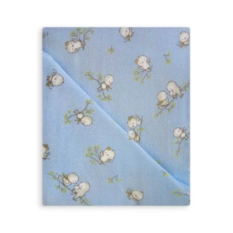 Φανελένια Παπλωματοθήκη Κούνιας (120x160) Dimcol Birds 14 Blue