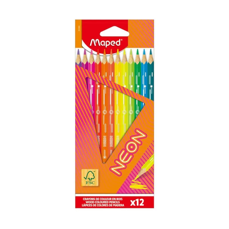 Maped Ξυλομπογιές Neon FSC Σετ 12 τεμ 831802