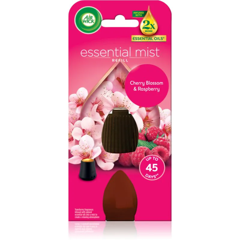 Air Wick Essential Mist Cherry Blossom & Raspberry ανταλλακτικό για διαχυτές αρώματος 20 ml