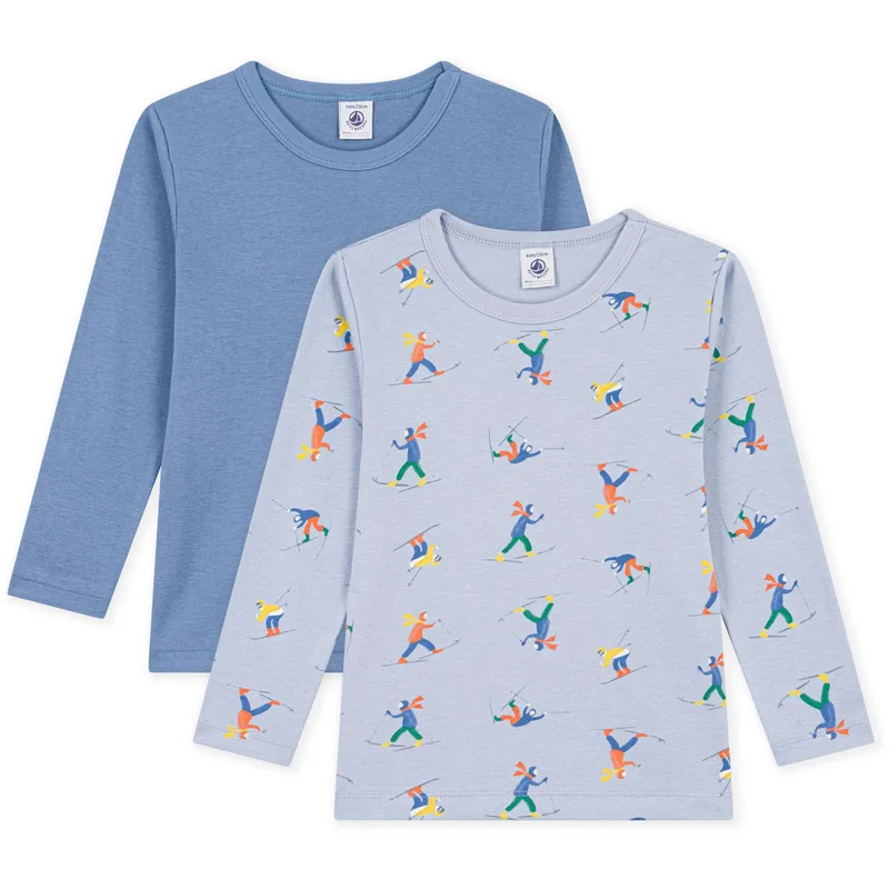 Μπλουζάκια με μακριά μανίκια Petit Bateau TSML X 2