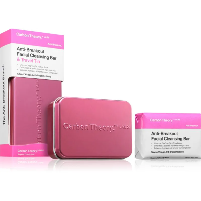 Carbon Theory Anti-Breakout Facial Cleansing Bar καθαριστικό σαπούνι για το πρόσωπο ενάντια στις ατέλειες της επιδερμίδας με ακμή 80 γρ