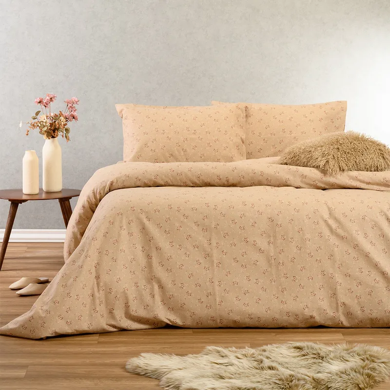 Σετ σεντονια φανελενια king size (λ) fay beige (180x200+30)
