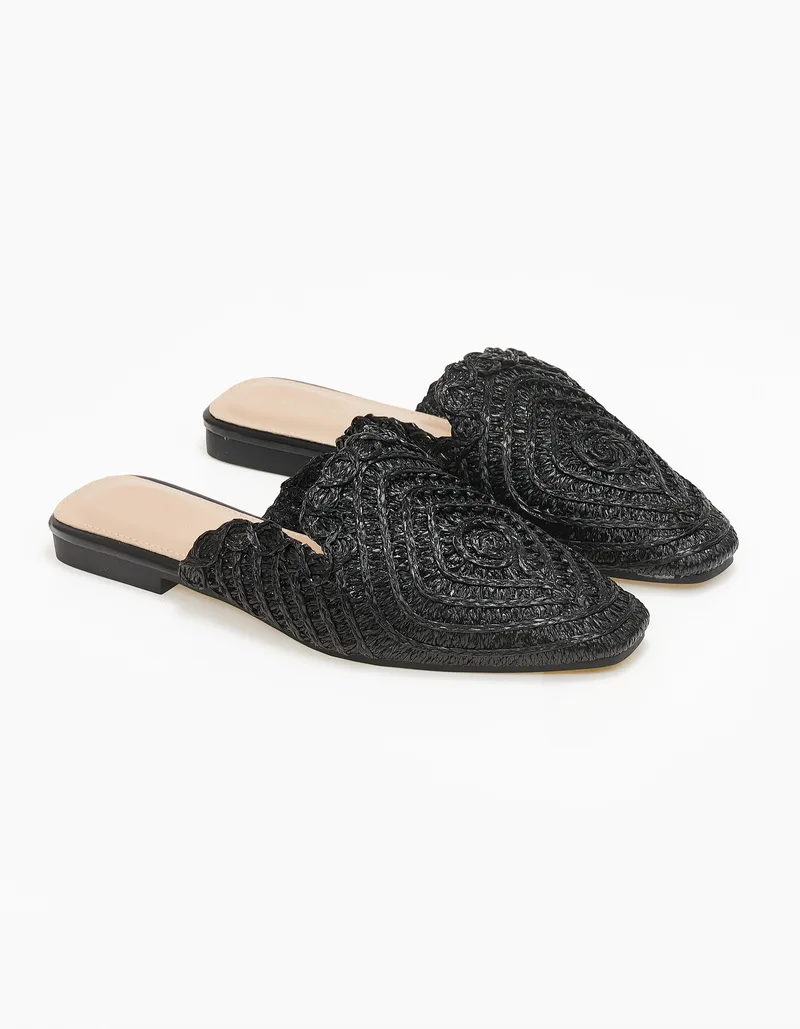 Loafers με πλεκτο σχέδιο - Μαύρο