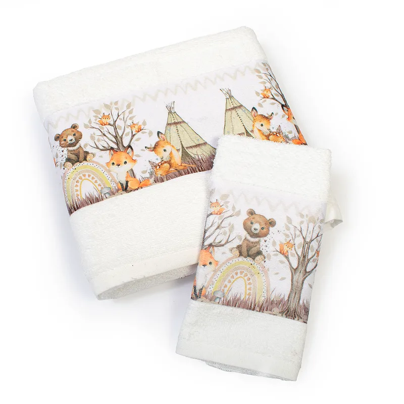 Παιδικές Πετσέτες (Σετ 2τμχ) Dimcol Forest Animals 335 White