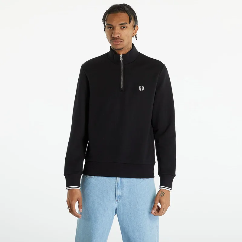 Φούτερ FRED PERRY Half Zip Sweatshirt Black S