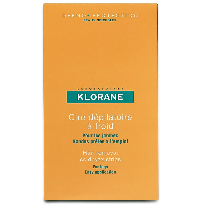 Klorane Bandes de Cire Froide a l'amande Jambes Αποτριχωτικές Ταινίες για τα Πόδια Κρύου Κεριού 6 Τεμάχια