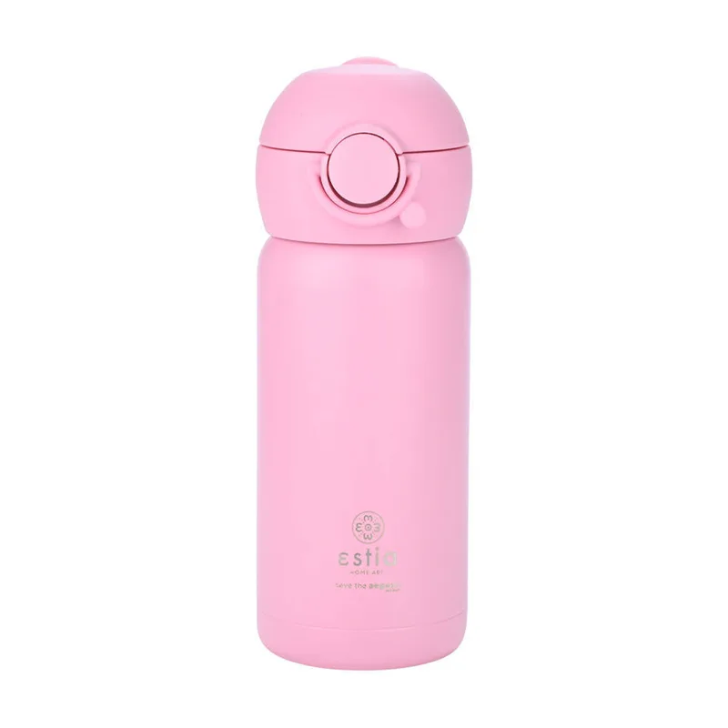 Παγούρι - Θερμός 350ml Με Καλαμάκι Estia Save The Aegean Candy Ροζ 01-23515