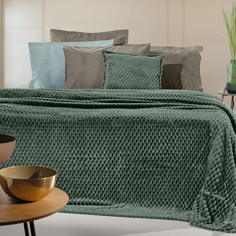 Κουβέρτα Fleece Υπέρδιπλη (Σετ) 220X240 Guy Laroche Smoothie Pesto (220x240)