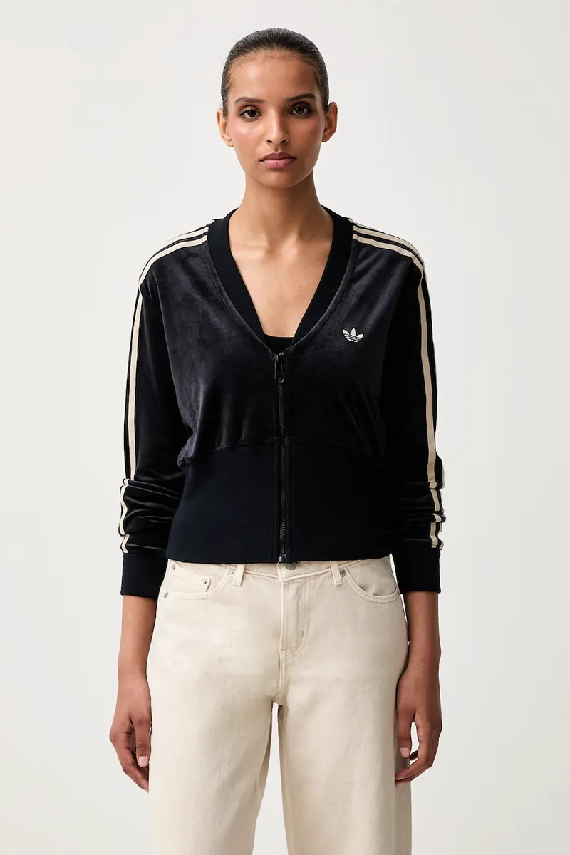 adidas Originals μπλούζα με κουμπιά γυναικεία βελούρ
