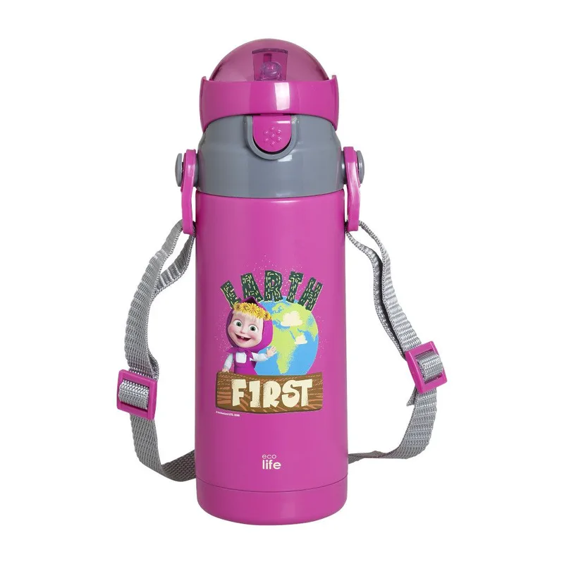 Παγούρι θερμός παιδικό 400ml Ecolife - Masha Eco Friendly (μοβ)