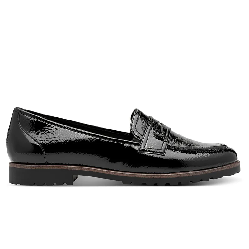 Tamaris ESSENTIALS LOAFER 1-24239-42 018 BLACK PATENT
