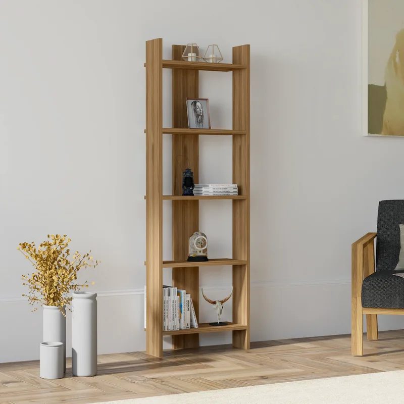Βιβλιοθήκη Virba - Walnut 835Puq3631 (52,4x149x22,6)