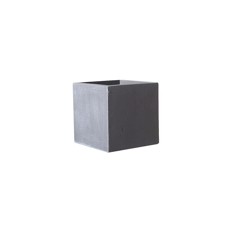 Supergreens Γλάστρα Πήλινη Τετράγωνη "Rocky" Γκρι S 23x23x23 εκ.