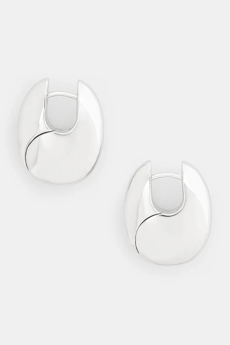 Ασημένια σκουλαρίκια Tom Wood Pebble Hoops Medium V1