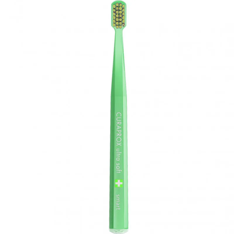 Curaprox CS Smart 7600 Ultra Soft Μαλακή Οδοντόβουρτσα με Μικρή Κεφαλή & Υψηλή Πυκνότητα Ινών για Αποτελεσματικότερη Απομάκρυνση της Πλάκας 1 Τεμάχιο - Πράσινο / Κίτρινες Ίνες