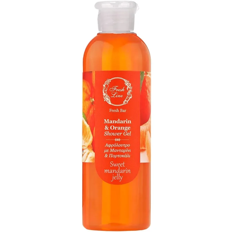 Fresh Line Fresh Bar Mandarin & Πορτοκαλί Shower Gel Sweet Mandarin Jelly Δροσερό & Αναζωογονητικό Αφρόλουτρο Σώματος Φυσικής Σύνθεσης με Μανταρίνι & Πορτοκάλι 200ml