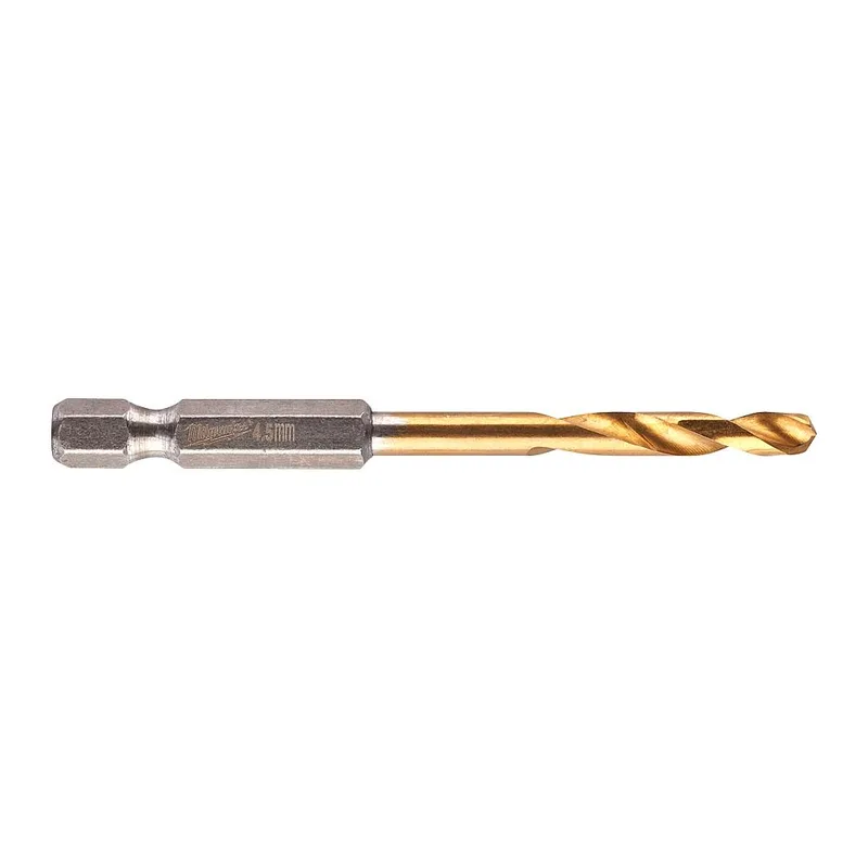 Τρυπάνι Αέρος Τιτανίου 1/4" Φ4.5mm MILWAUKEE HSS-G TIN RED HEX