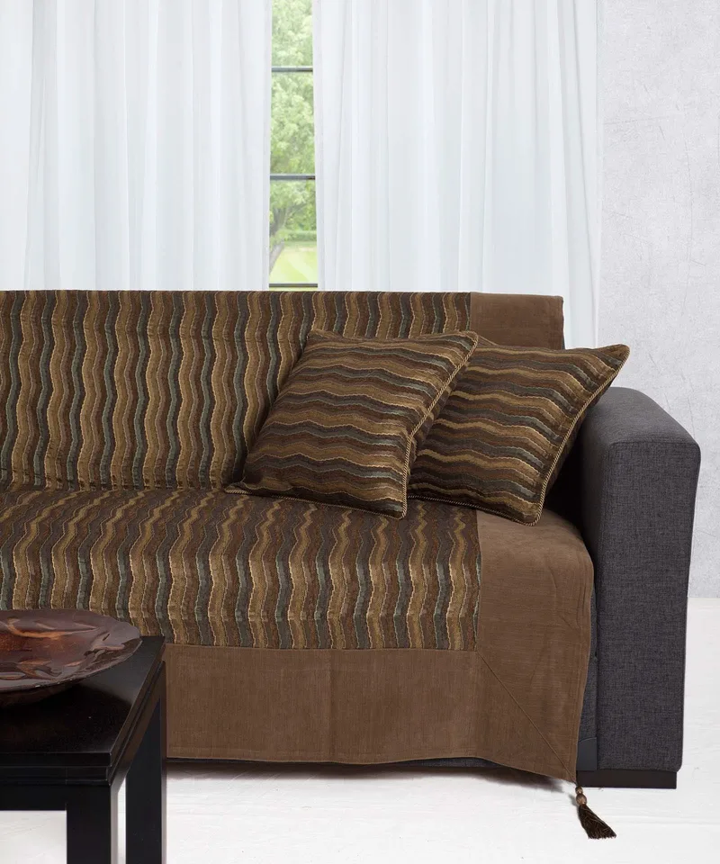 Ριχτάρι Πολυθρόνας Silk Fashion 602 Κύμα Λαδί 150x180