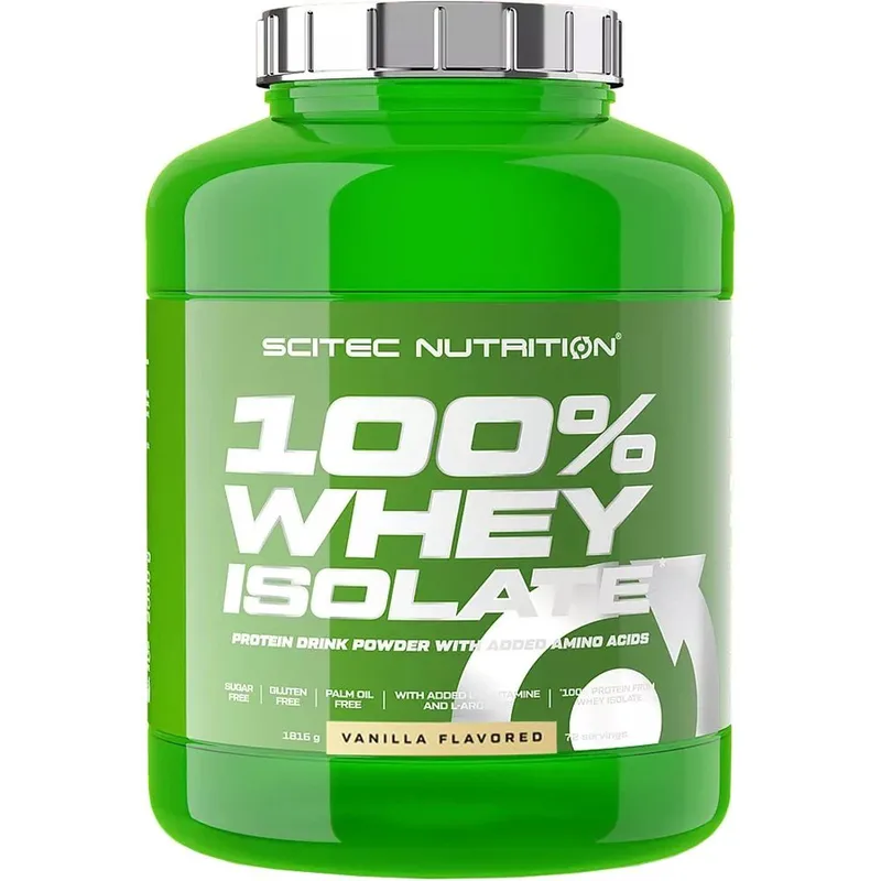 Scitec Nutrition 100% Whey Isolate Συμπλήρωμα Διατροφής 100% Απομονωμένης Πρωτεΐνης Ορού Γάλακτος με Προσθήκη Αμινοξέων με Γεύση Βανίλιας 1816g - Vanilla
