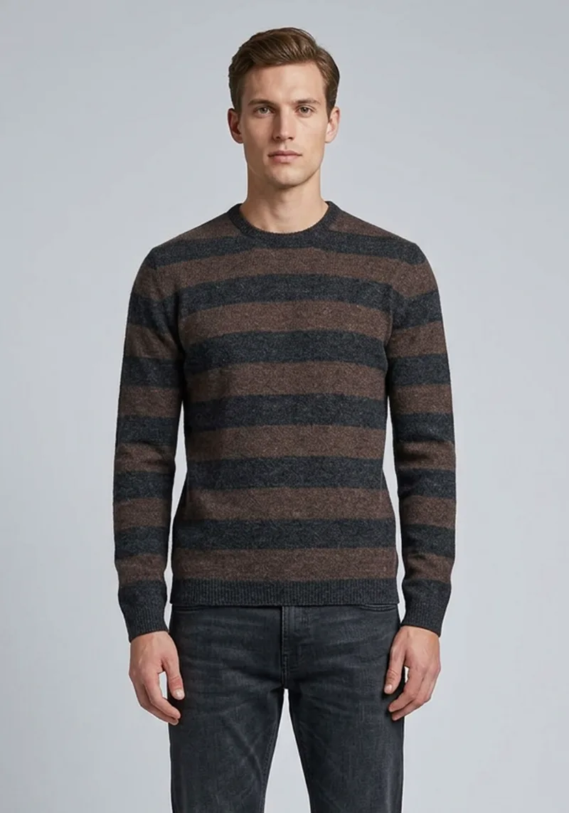 Joop! Πλεκτή μπλούζα Stripe - 50039 251091 151 Grey/Brown Stripes