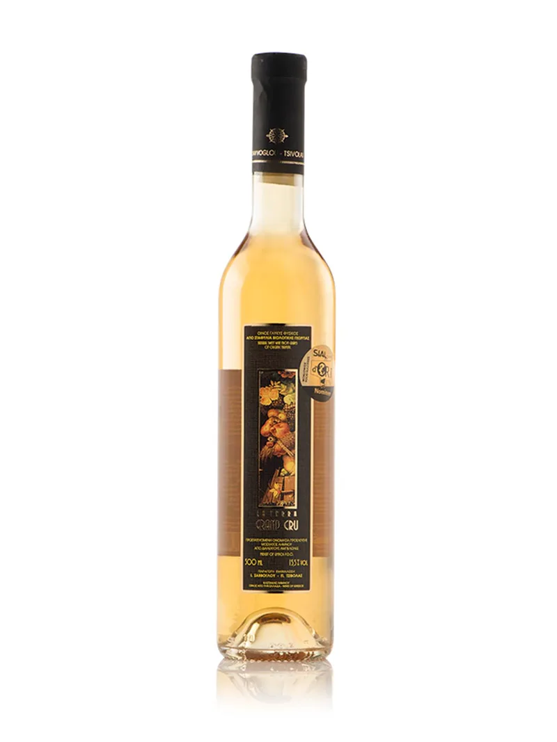 «La Terra Grand Cru » Ο.Π.Ε. Λήμνος "Limnos Organic Wines" βιολογικός λευκός φυσικός γλυκύς 500ml>