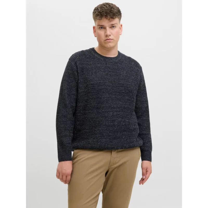 Πλεκτό πουλόβερ "Global Knit" της Jack & Jones,σε plus fit γραμμή - Sky Captain