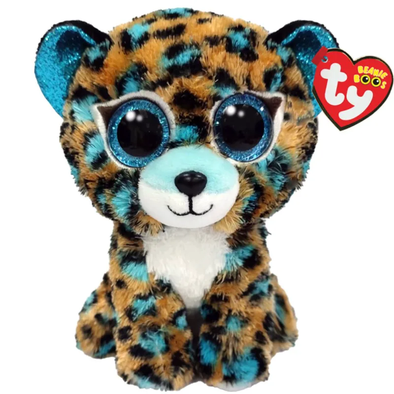 Ty Beanie Babies Cobalt Plushie Λούτρινο Παιδικό Παιχνίδι Λεοπάρδαλη με Μπλέ Βούλες 1 Τεμάχιο