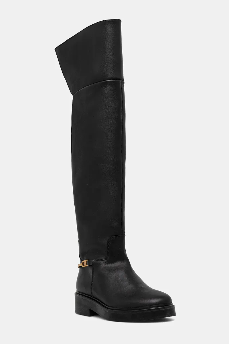 Δερμάτινες μπότες Tommy Hilfiger TH HORSEBIT RIDING OVERKNEE BOOT