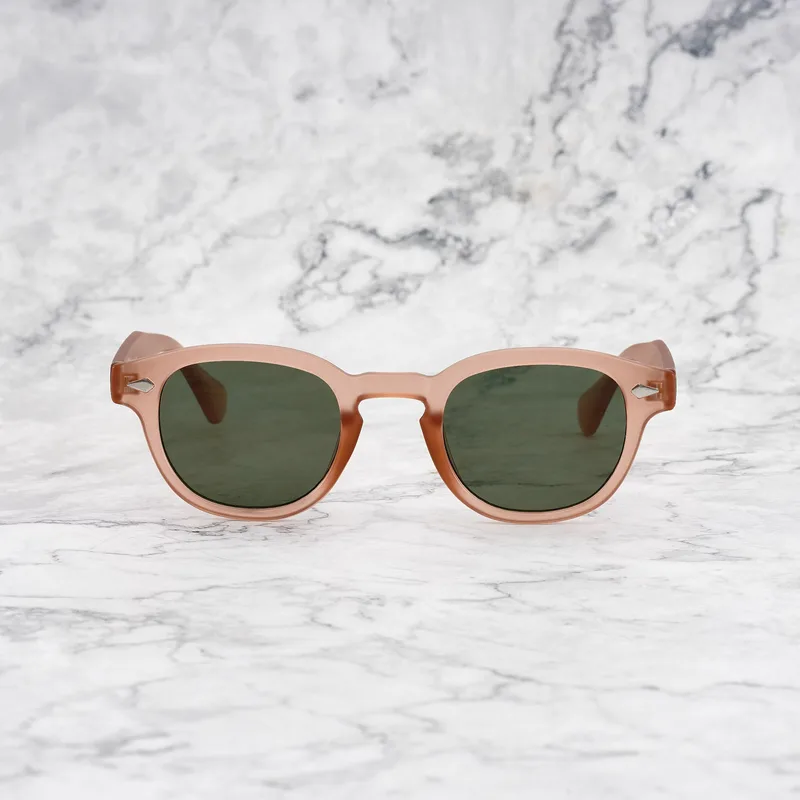 JOHNNY COLORED Tinted Sunglasses | Matt Peach | Green Shades | Explicit Poets Sunglasses