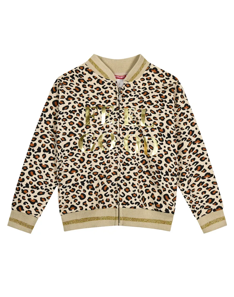Ζακέτα φούτερ animal print λεοπάρ για κορίτσι - ΕΜΠΡΙΜΕ 16-123200-5