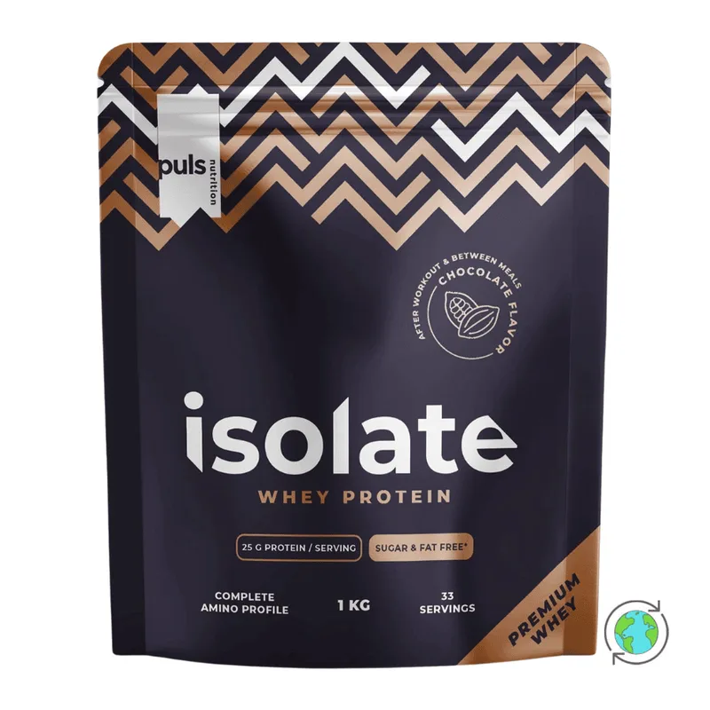 Whey Isolate Premium Πρωτεΐνη Σοκολάτα 83% – Puls Nutrition – 1Kg Φινλανδία High Protein Low Sugars Low Carb