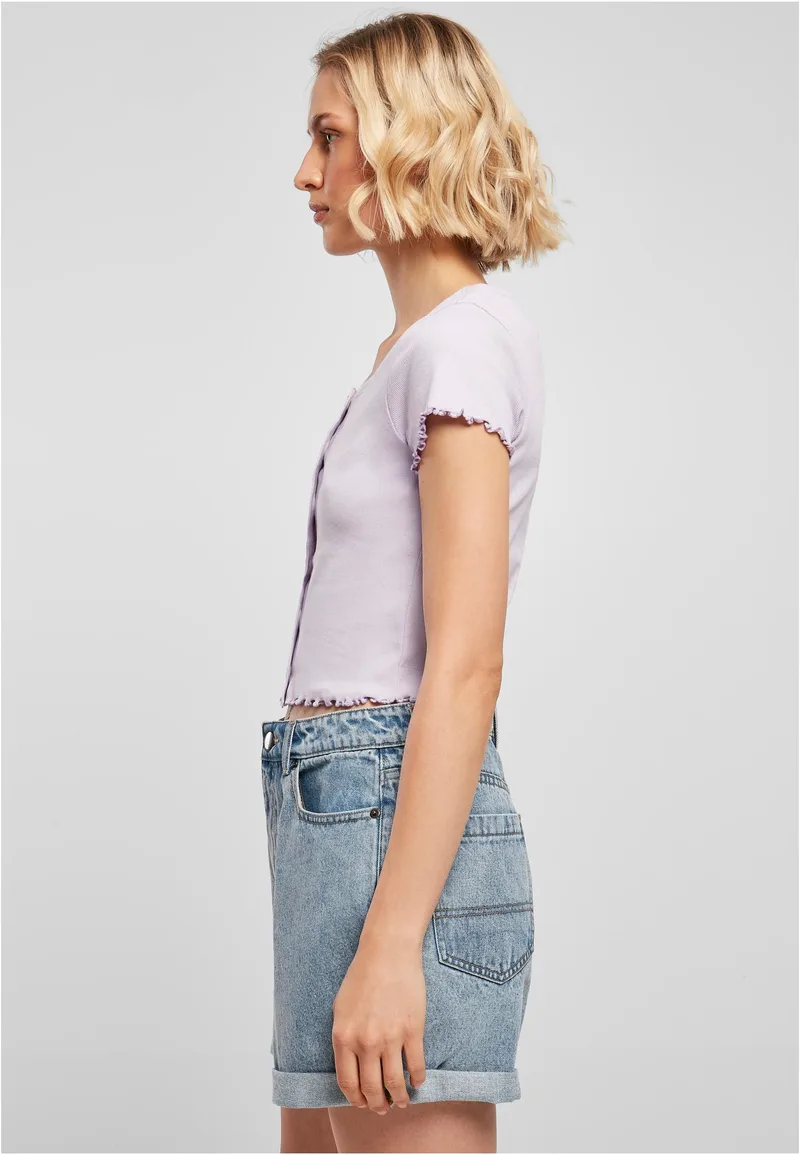 Γυναικείο Cropped T-Shirt με Κουμπιά TB4103 Urban Classics Lilac